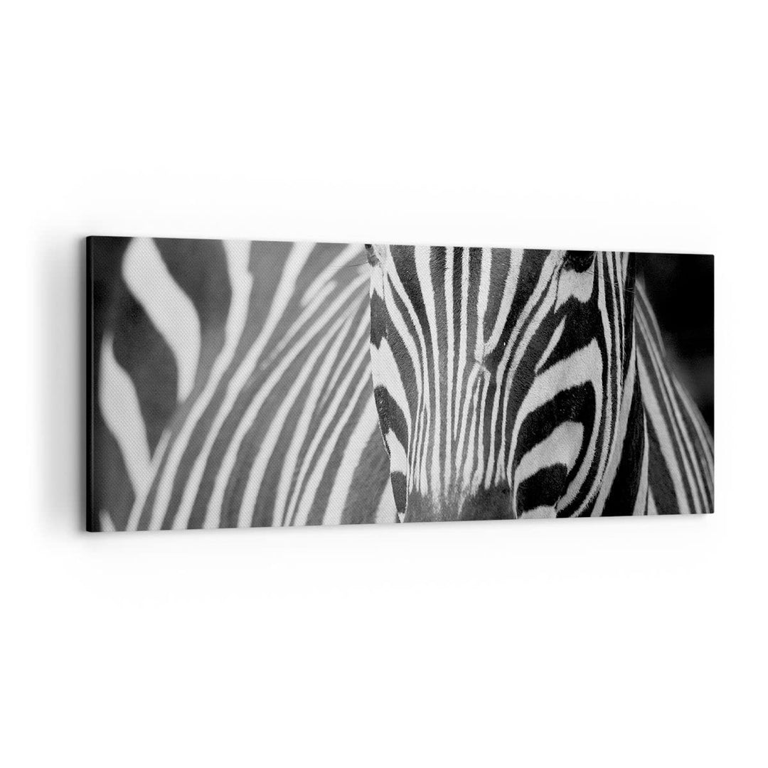 Wandbilder Dekoration Wohnzimmer Tiere Zebra gestreift Panorama Bilder auf Leinwand 120x50cm Leinwan