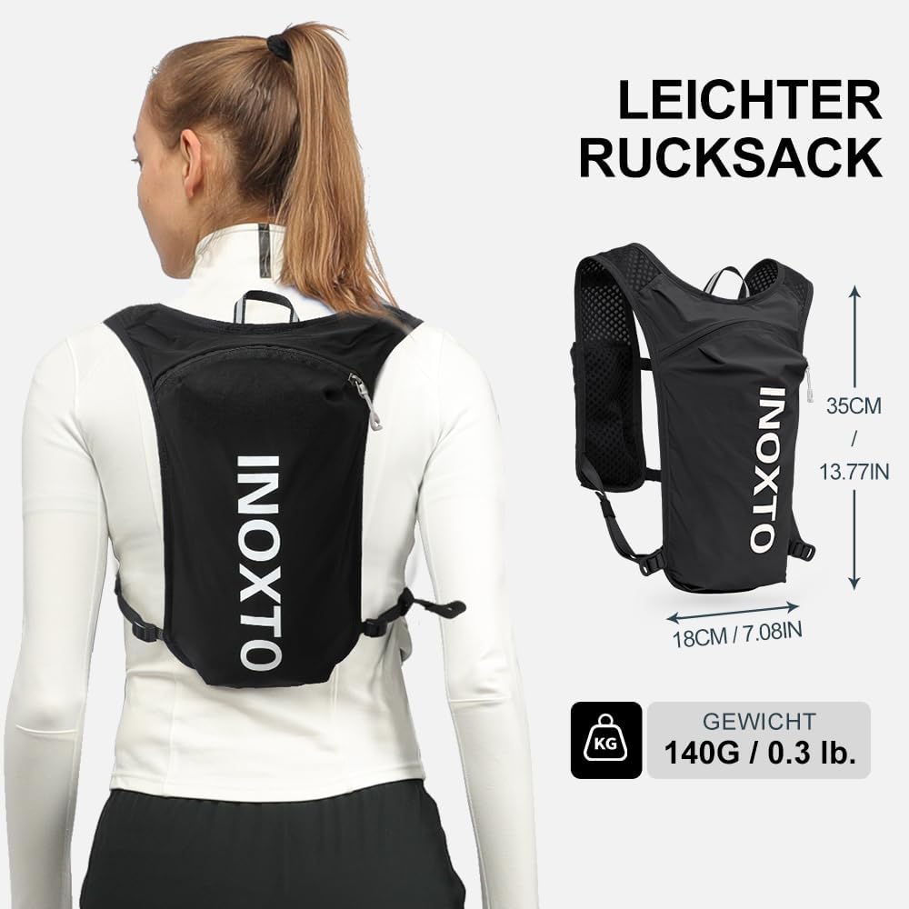 INOXTO Sport Wasserbeutel Weste Mit 1.5l Trinkblasen Running Weste Rucksack FüR Outdoor Wandern Trai