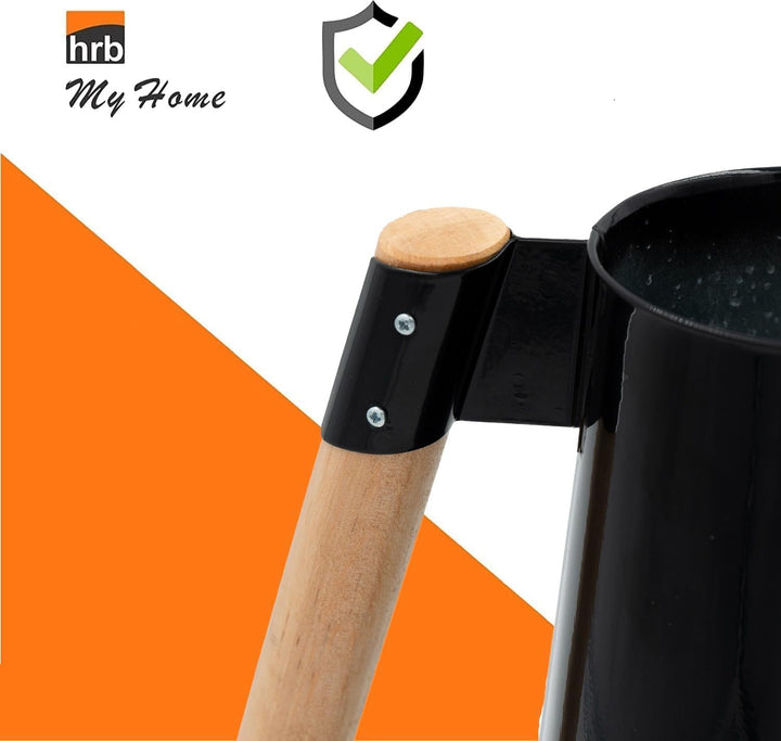 HRB Zinkgiesskanne 3 L mit Holzgriff für den Aussen-/Innenbereich, Giesskanne feuerverzinkt, Metallg