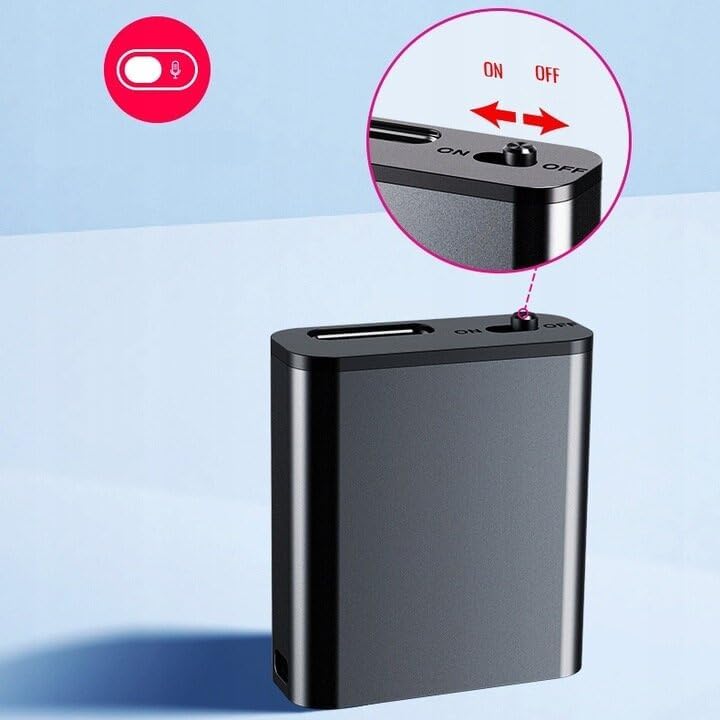 Mini Diktiergerät Q8 | 16GB Audio-Aufnahmegerät | Diktaphon mit Sprachaktivierung, 1536kbps HD Audio