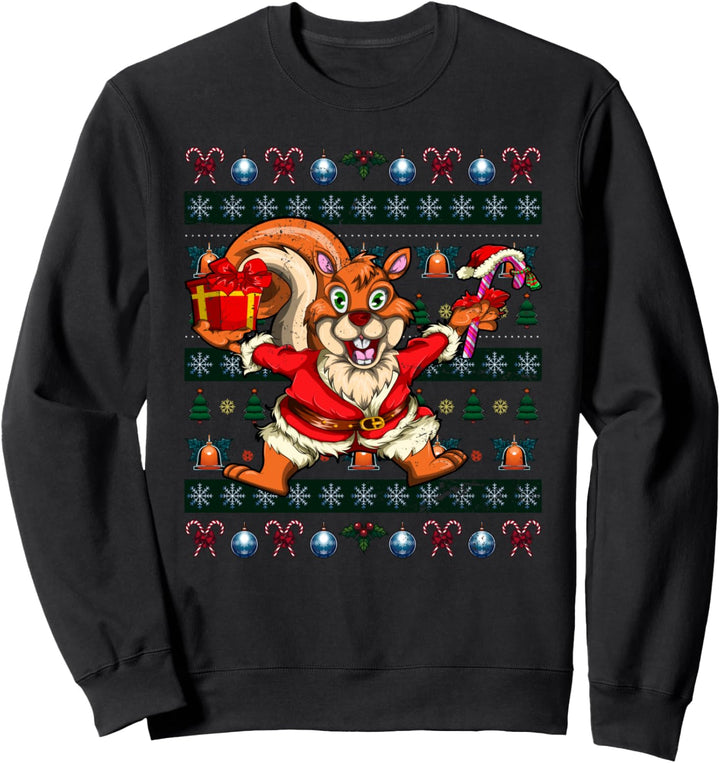 Weihnachten Geschenk Nagetier Ugly Christmas Eichhörnchen Sweatshirt