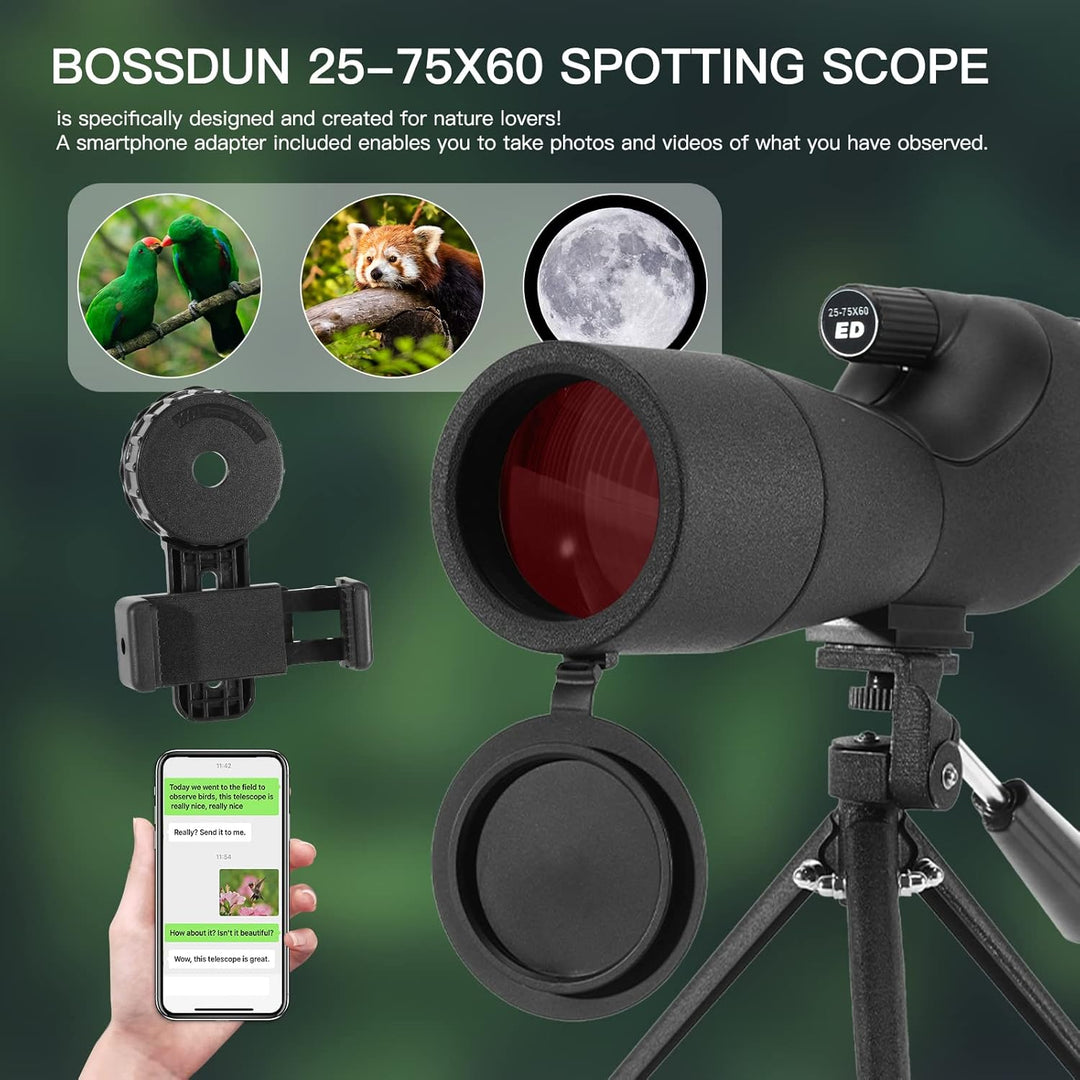 Spektiv, Dual-Fokus, leistungsstarkes Monokular für Erwachsene, 60 mm Objektiv, grosse Sicht, wasser