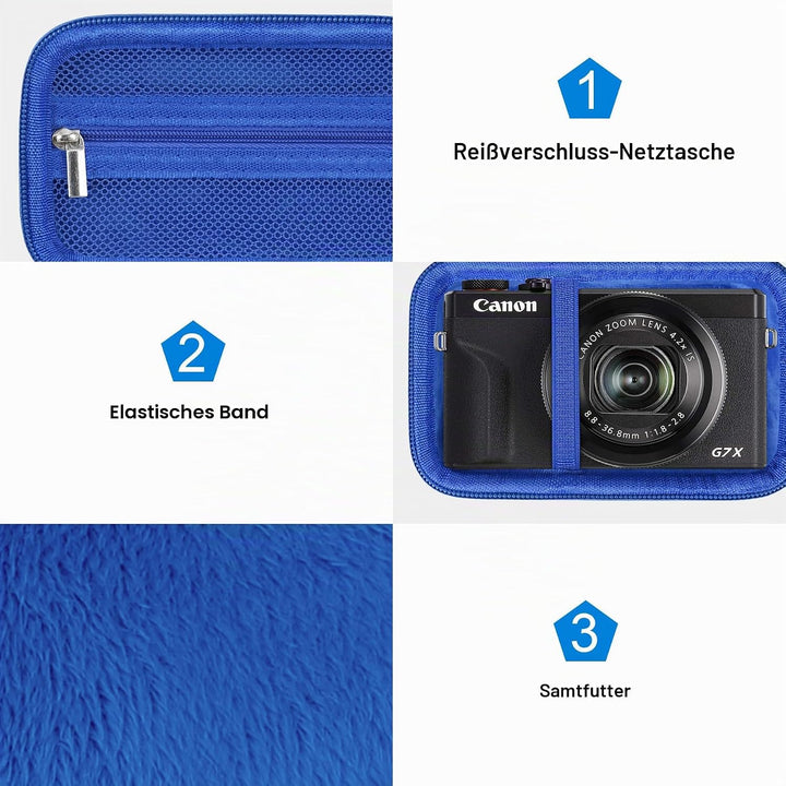 Canboc Kameratasche für Canon PowerShot G7 X Mark II/G7X Mark III Digital 4K Vlogging Kamera, Point