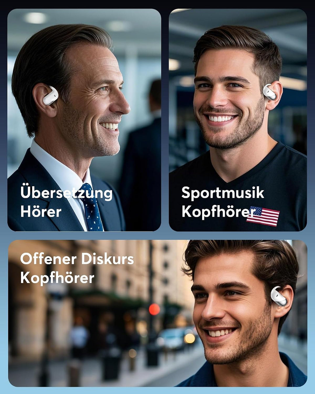 Real-Time AI Translation Earbuds, 198 Language Translator Earbuds, German-English Translator, AI Übe