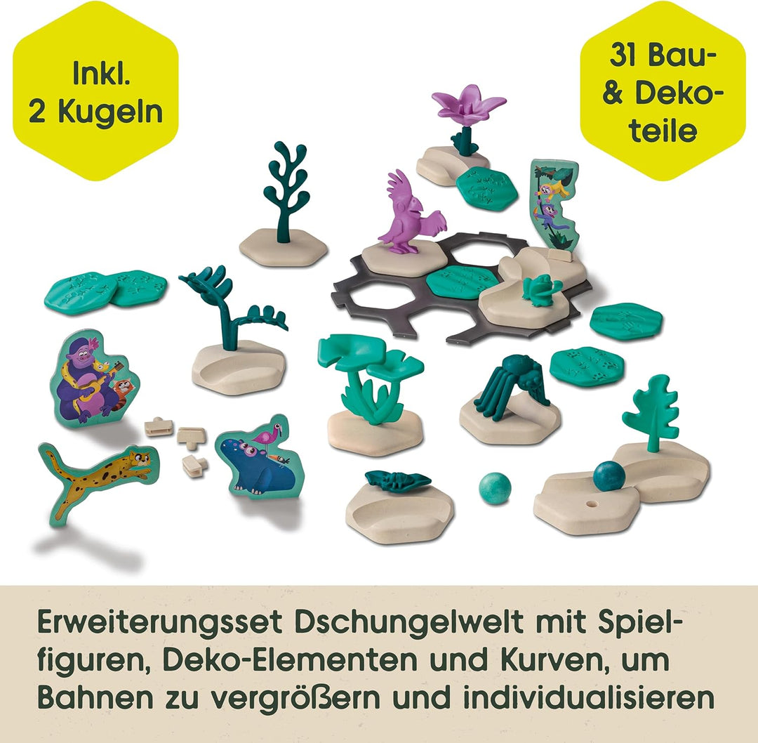 Ravensburger GraviTrax Junior Extension Jungle 23747 - Murmelbahn überwiegend aus nachwachsenden Roh
