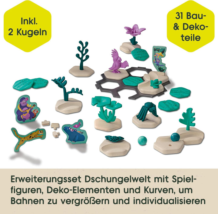 Ravensburger GraviTrax Junior Extension Jungle 23747 - Murmelbahn überwiegend aus nachwachsenden Roh