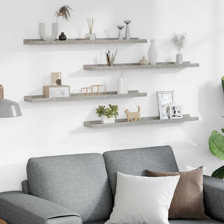 Gecheer 4 STK. Wandregal, Schweberegale Wandboard für Bilderrahmen und Bücher, Wohnzimmer, Schlafzim