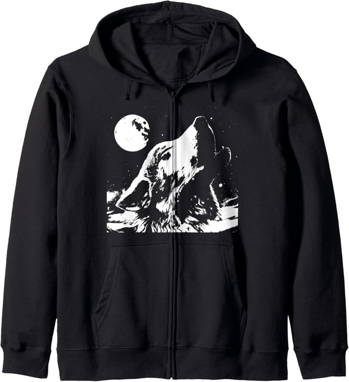 Wolf Design für Damen in allen Grössen Kapuzenjacke