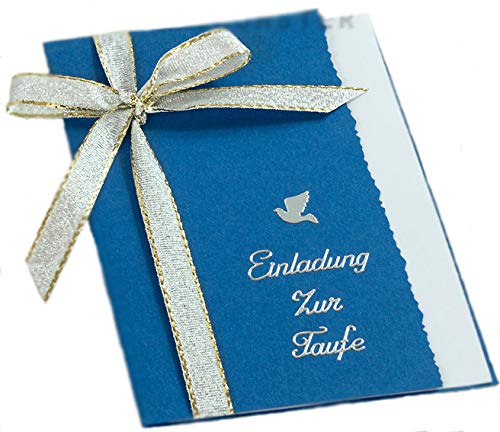 10 x Einladung Einladungskarte Taufe Einladungen KT002 erhältlich (blau)