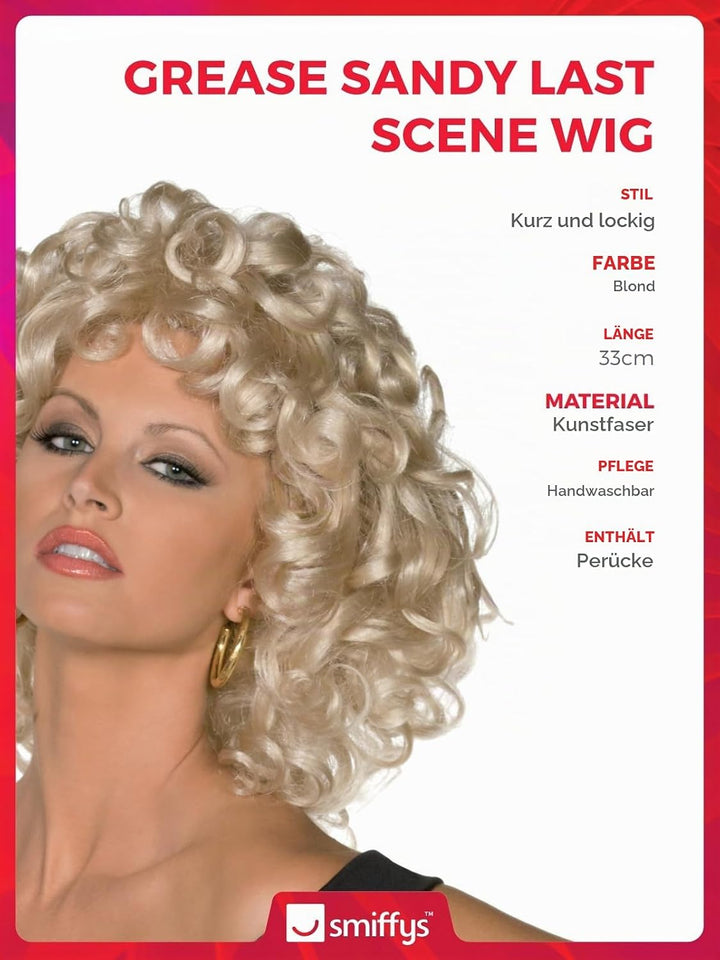 Grease Sandy Last Scene Wig Gelockt, Gelockt