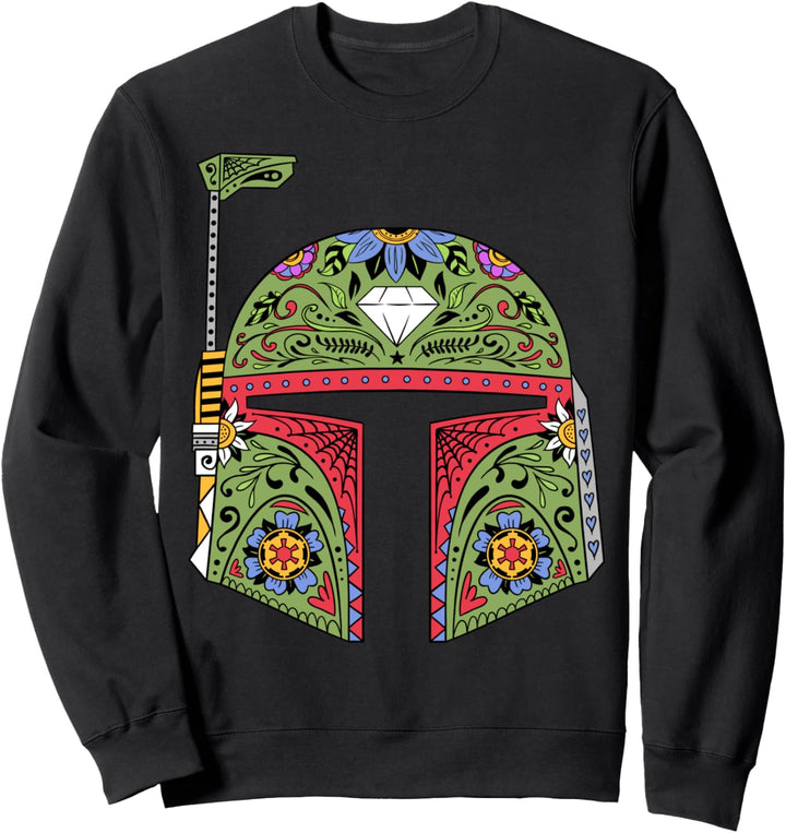 Star Wars Boba Fett Sugar Skull Helmet Portrait Sweatshirt