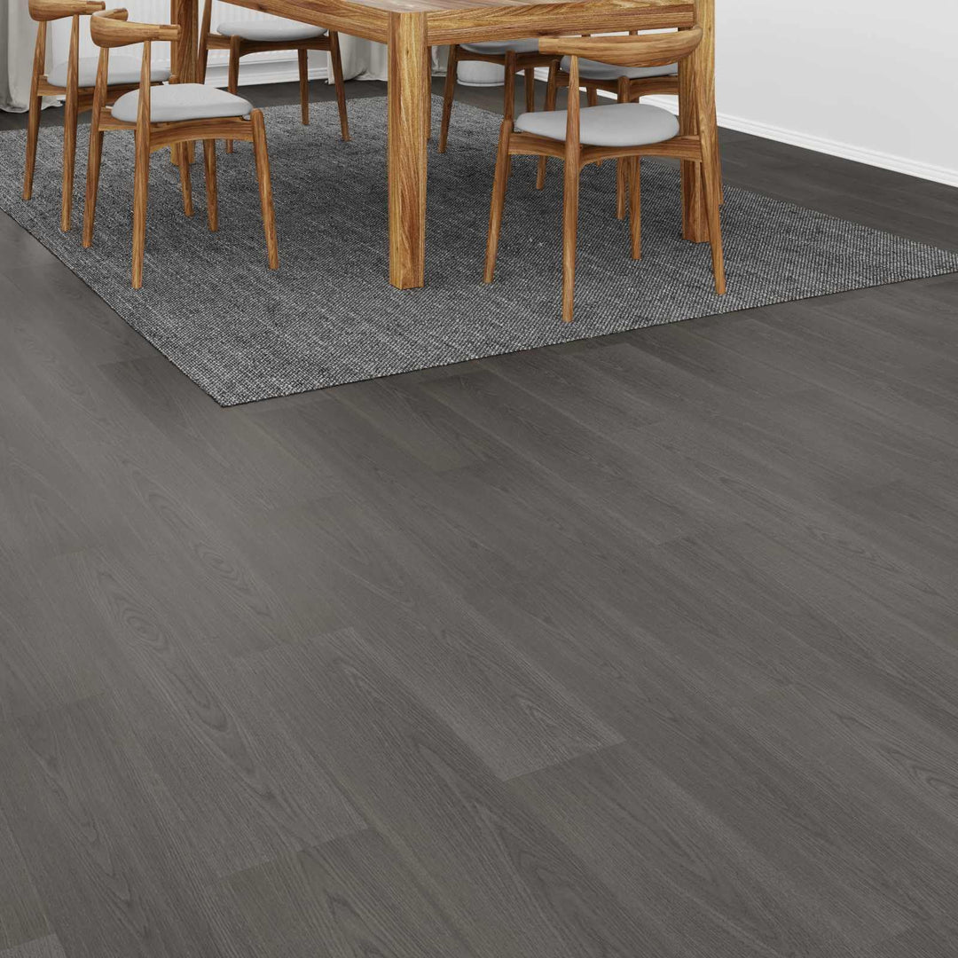Laminatboden Warmer Grau Holzwerkstoff, 15er Set, 101 x 20 x 0,8 cm je Platte, Klicksystem ohne Kleb