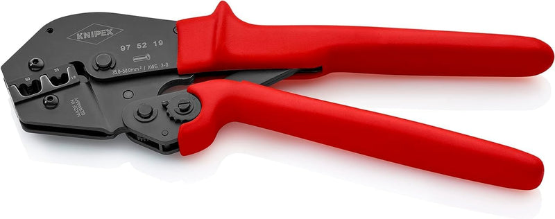 Knipex Crimpzange auch für Zweihandbedienung brüniert, mit rutschhemmenden Kunststoff-Hüllen 250 mm