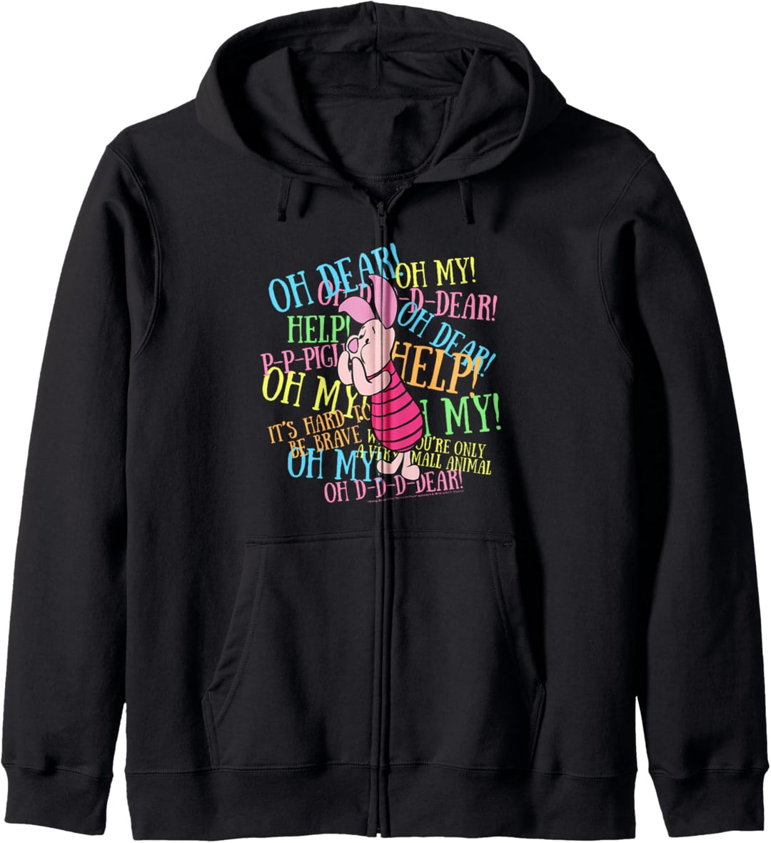 Disney Winnie The Pooh Piglet Scared Quotes Kapuzenjacke