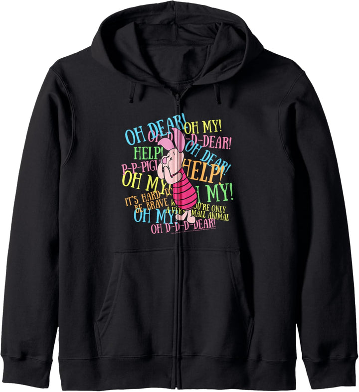 Disney Winnie The Pooh Piglet Scared Quotes Kapuzenjacke