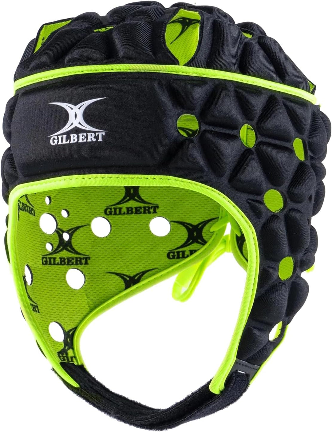 Gilbert Air L Rugby Helm, Schwarz/Grün, L