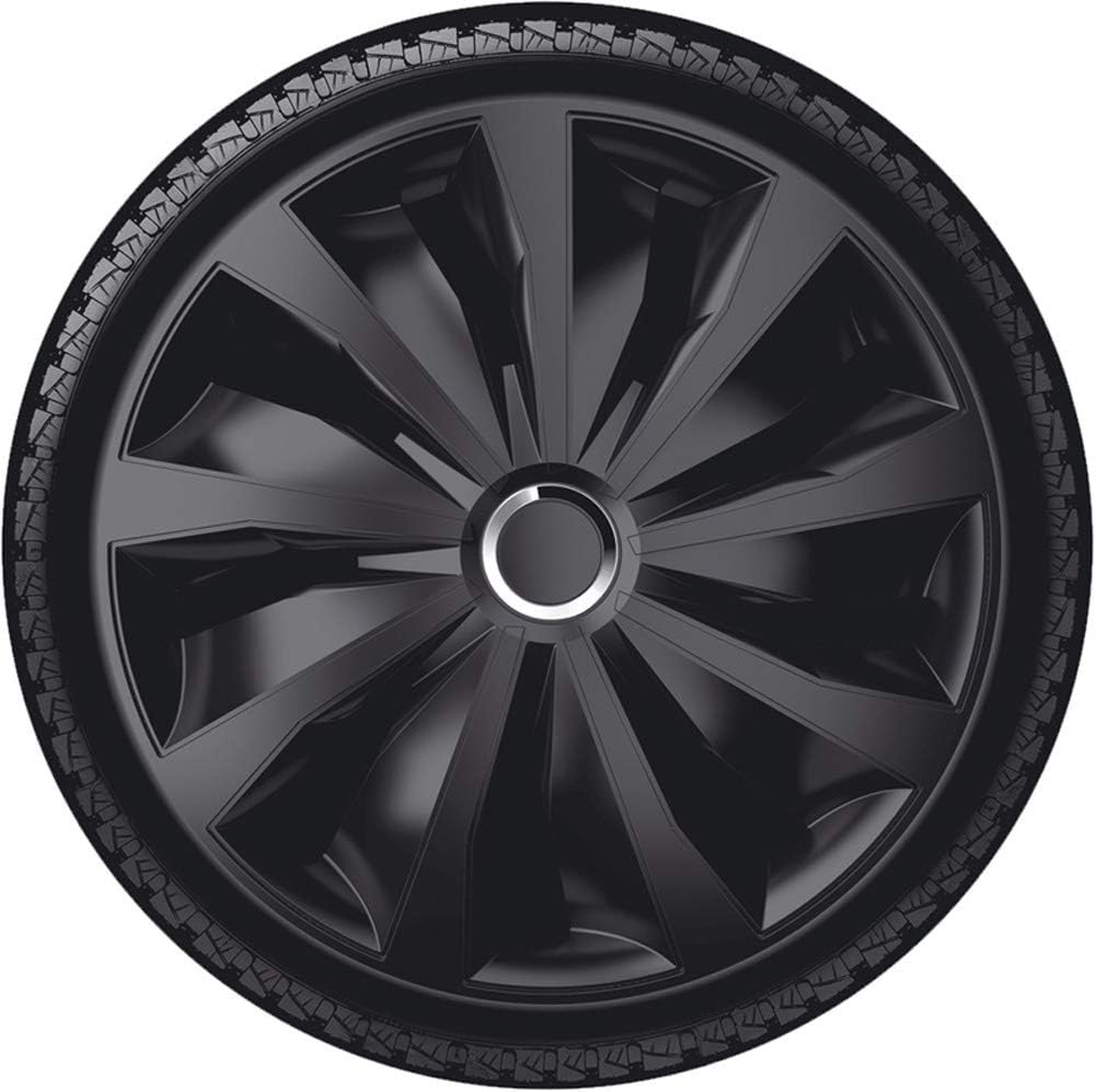 AUTO-STYLE Satz Radzierblenden Grip Pro 16-Zoll Schwarz 16-inch Schwarz, 16-inch Schwarz