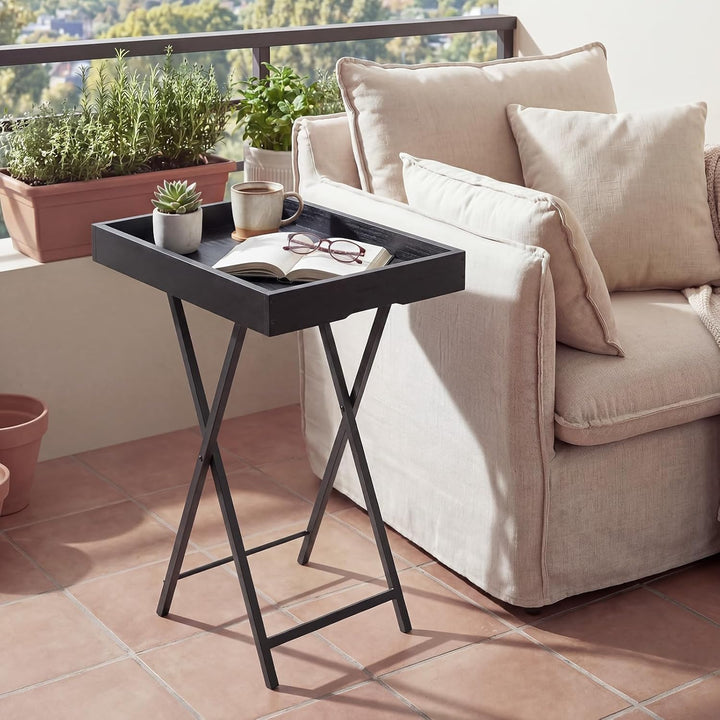 HOOBRO Beistelltisch, Klappbarer Nachttisch, Couchtisch, Faltbarer TV-Tablett zum Essen, Snack-Abend
