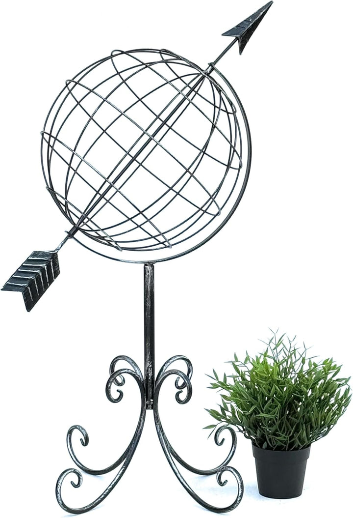 DanDiBo Sonnenuhr Garten Metall Globus 101806 Modern Stehend Sonnenuhr aus Schmiedeeisen 72 cm Garte