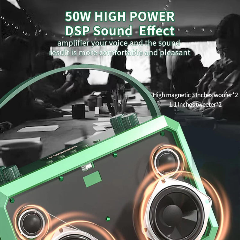 SHIDU M5 50W Karaoke-Maschine für Erwachsene, tragbares PA-System, Sprachverstärker, Bluetooth-Lauts