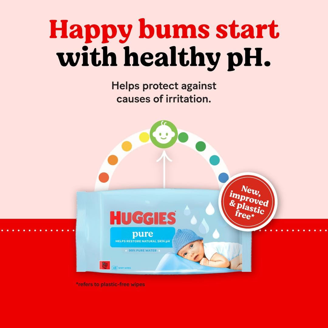 Huggies Pure Baby Wipes, 56 Stück (Packung mit 5) 56 stück (5er Pack) 56 Tücher, 56 stück (5er