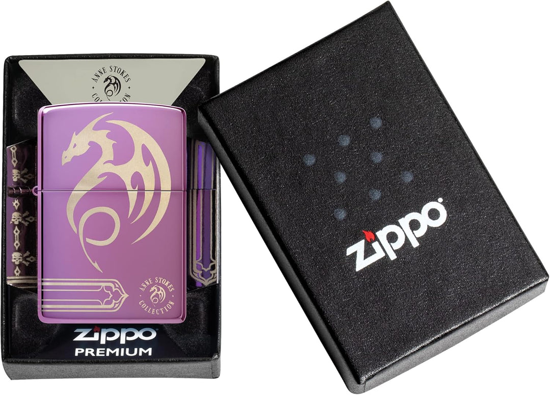 Zippo Dragon Feuerzeuge Farbig High Polish Purple - Dragon, Farbig High Polish Purple - Dragon