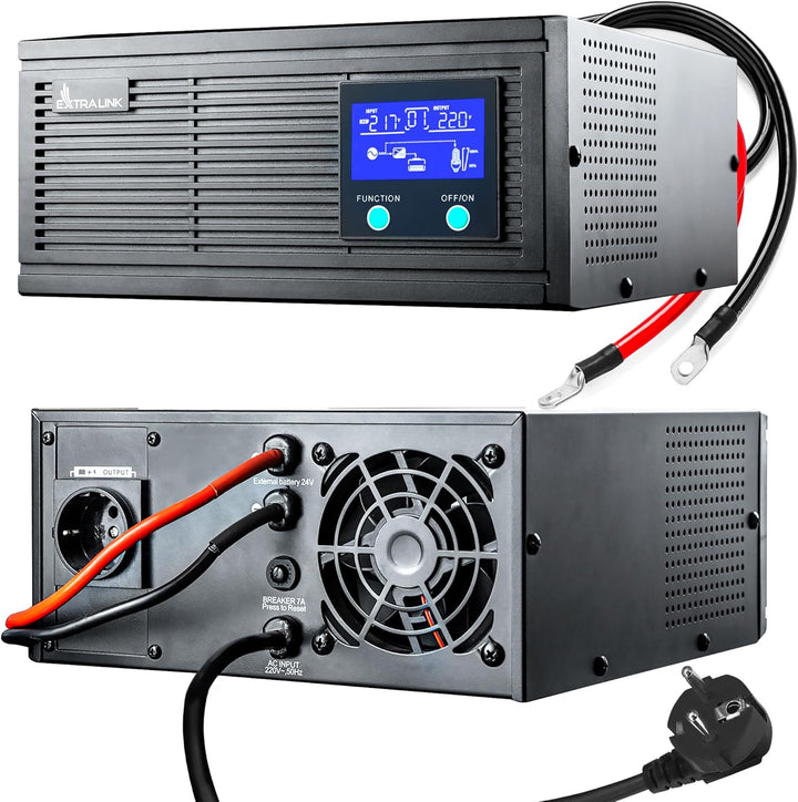 Notstromversorgung UPS EXTRALINK Piorun 1200VA/1000W Wechselrichter Reiner Sinus Pro 24VDC USV Inver
