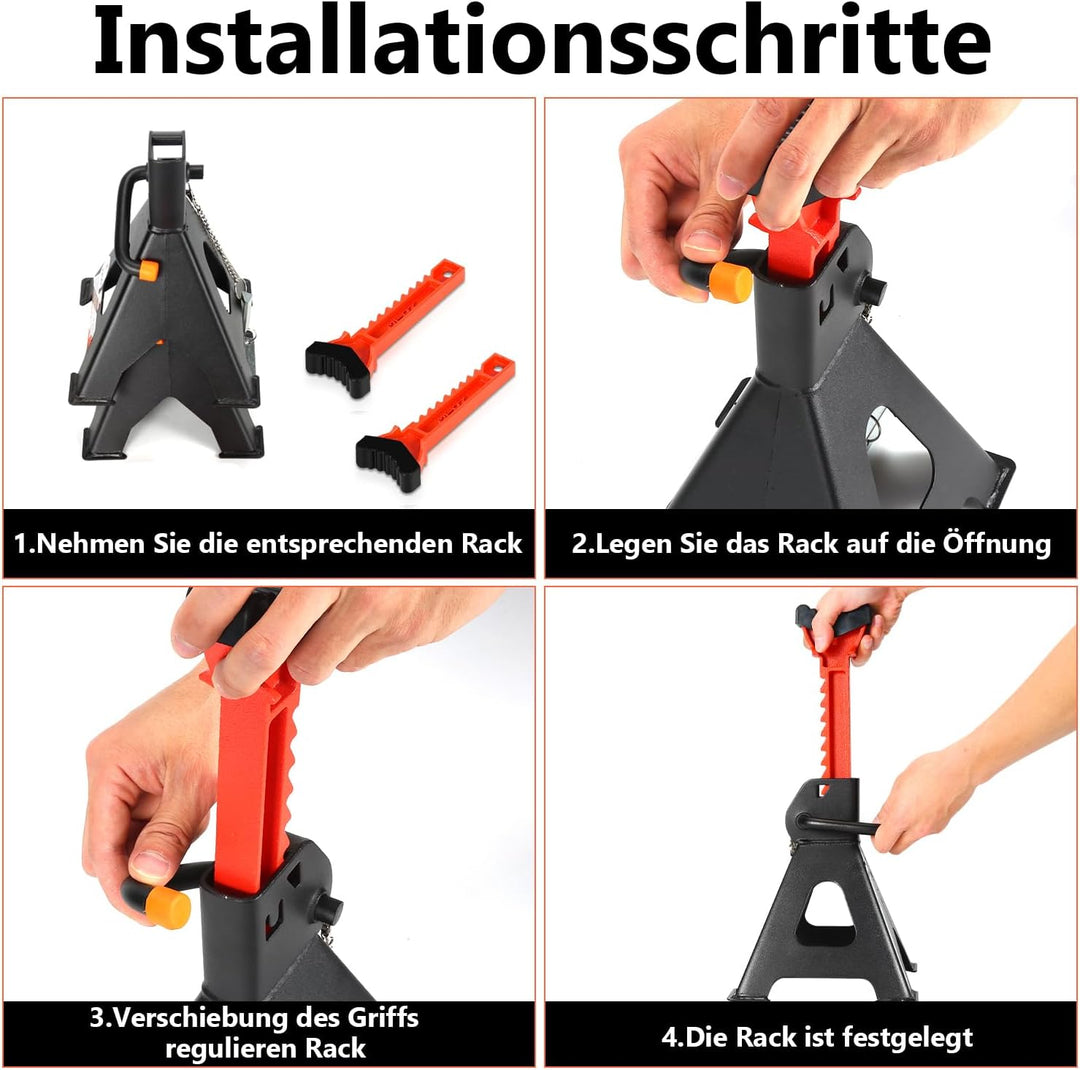 Unterstellbock 3T Tragfähigkeit Unterstellbock Höhenverstellbar 285-430mm Unterstellböcke kfz mit Si