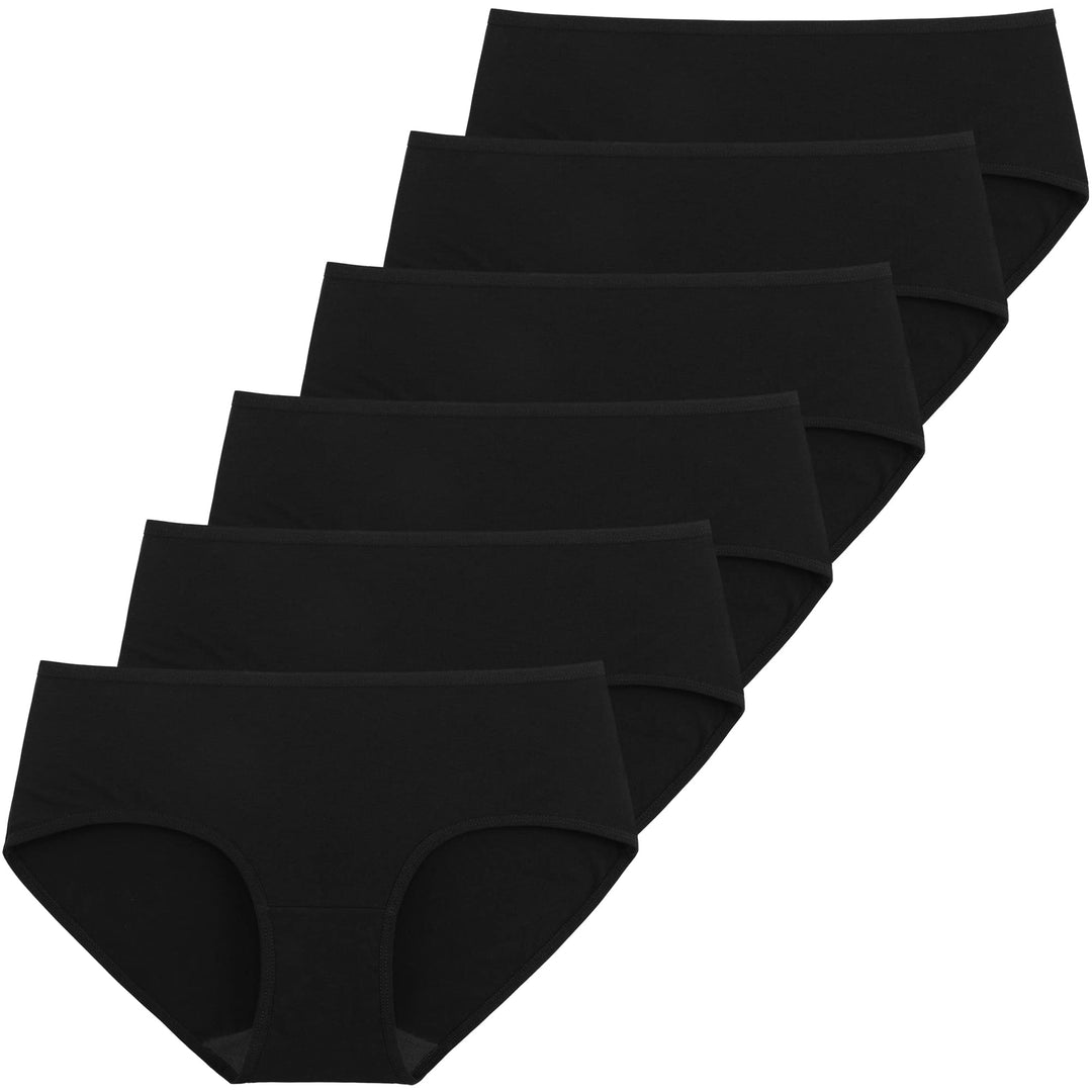 INNERSY Unterhosen Damen Baumwolle Atmungsaktive Hipster Unterwäsche Basic Bequem Panties 6er Pack M