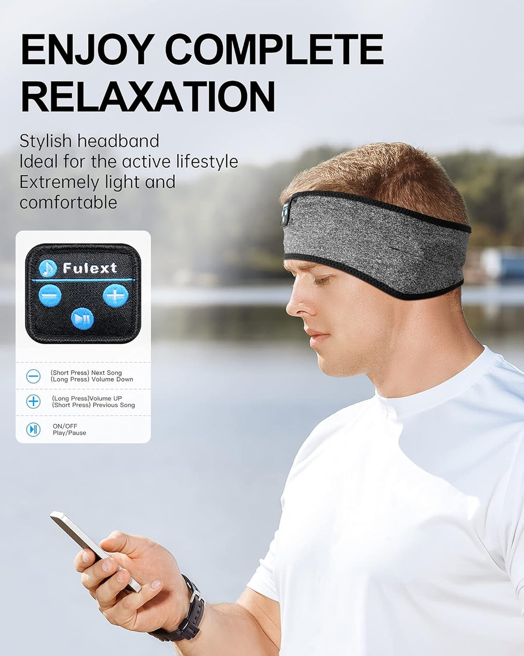 Schlafkopfhörer, Bluetooth-Stirnband, Schlafkopfhörer, Sport-Kopfband, Lange Spielzeit, Schlaf-Heads