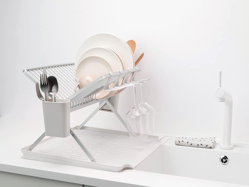 Brabantia Faltbares Gross Abtropfgestell, Metall Kunststoff, Light Grey L Light Grey, L Light Grey