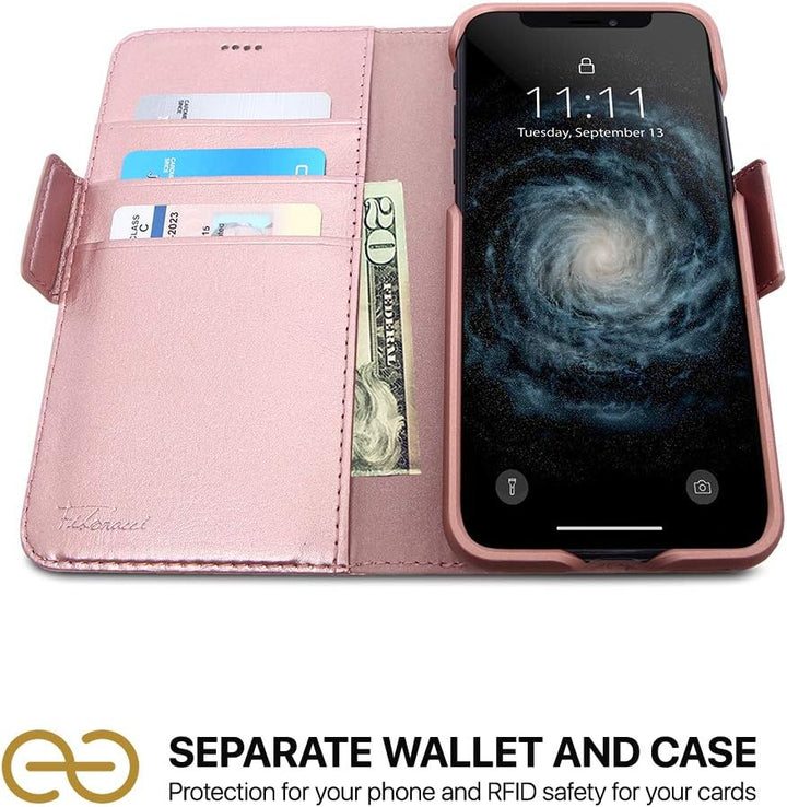 Dreem Fibonacci 2in1 Handyhülle Flipcase für iPhone XS Max | Magnetisches iPhone Case | TPU Etui Led