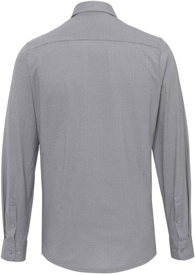 Pure Slim Fit Functional Hemd Langarm Haifischkragen Stretch Muster blau 38 Schwarz, 38 Schwarz