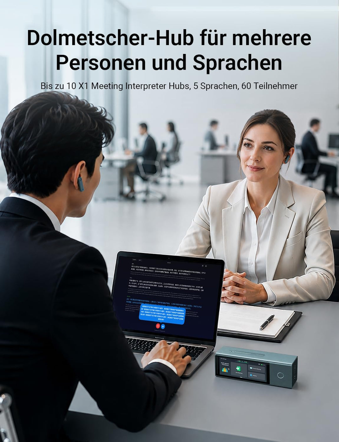 Timekettle X1 Meeting Interpreter Hub – KI-Übersetzer ohne App &amp; Abo, kostenlose Lifetime-Updates, 5