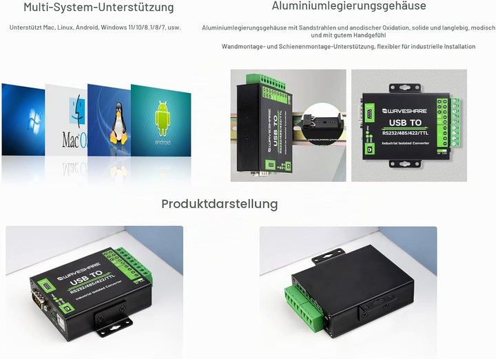 USB to RS232/485/422/TTL Interface Converter Industrial Grade Isolated USB Converter with Original F