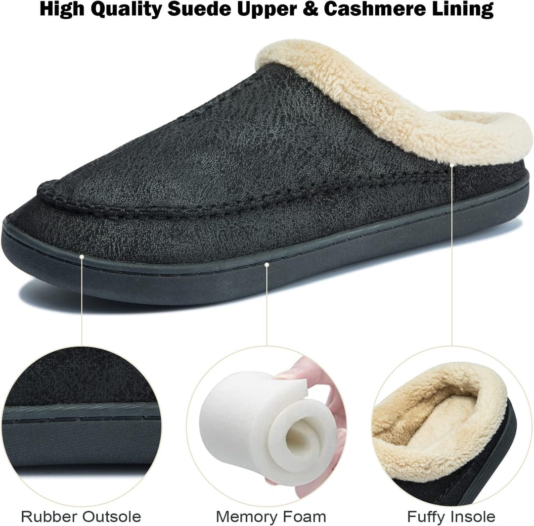 Miqieer Hausschuhe Herren Memory Foam Pantoffeln Warme Winter Plüsch Hüttenschuhe 41/42 EU 570 Schwa