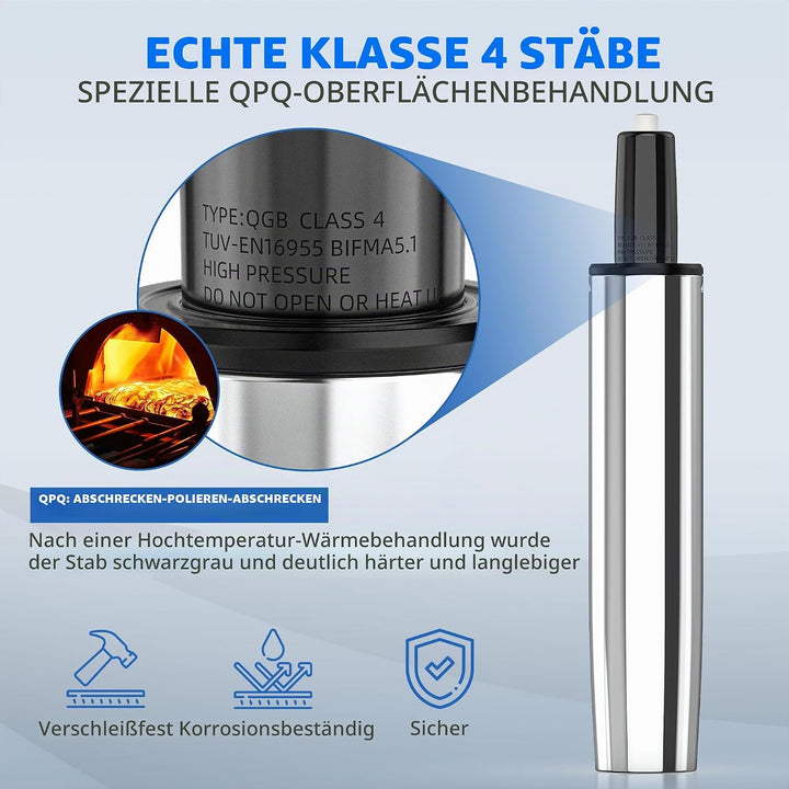 WEWILL Gasdruckfeder Bürostuhl, Belastbar bis 500kg-Höhenverstellbarer Gasdruck Dämpfer für Drehstüh