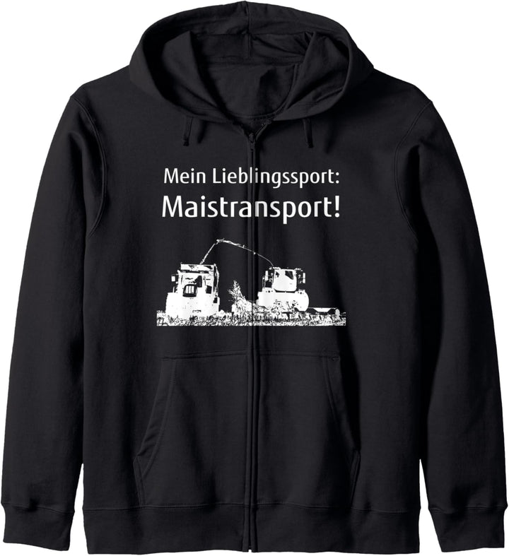 Mais häckseln Landwirt Bauer Landwirtschaft Maistransport Kapuzenjacke