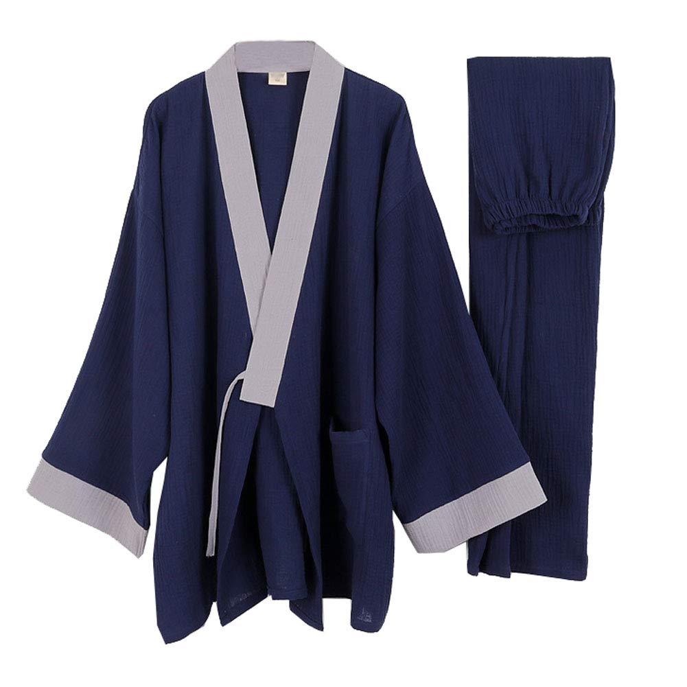 un-brand Japanischer Kimono-Baumwoll-Hanfu-Pyjama-Anzug für Herren in Übergrösse Taoistische Kleidun