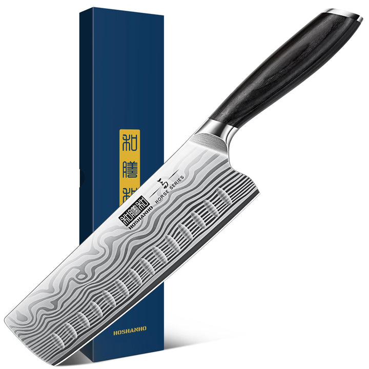 HOSHANHO Kochmesser Japanisches Nakiri Messer, 18 cm Küchenmesser aus Hochwertigem Edelstahl, Extra
