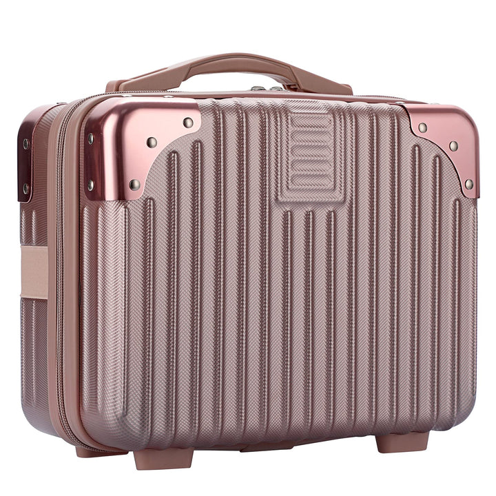 BSTKEY Tragbare Hartschalen-Kosmetik-Reisetasche, kleines Reise-Handgepäck mit Gummiband, Mini-ABS-T