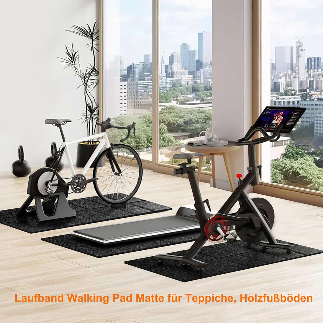 Laufbandmatte, Bodenschutzmatte 172x61 cm 6 mm Dicke Faltbar, Hochdichte PVC für Schalldämmung & Sto