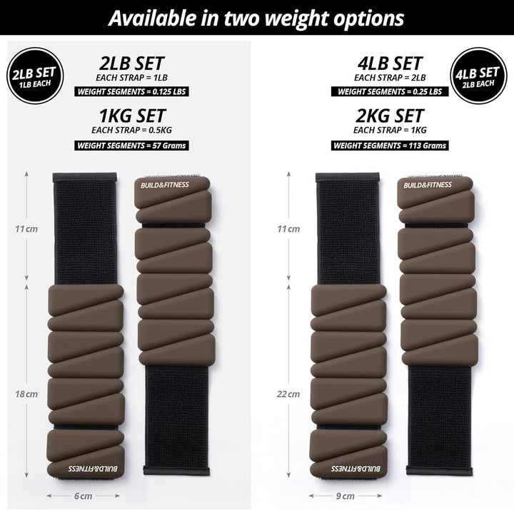 Handgelenk & Knöchel Gewichte Verstellbare Bänder für Frauen und Männer Workouts 2er Set je 0,5kg Pe