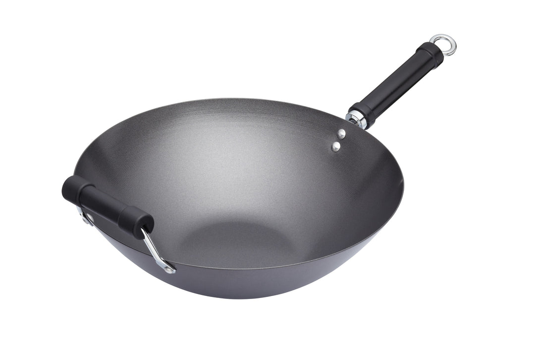 Kitchen Craft Pure Oriental Wok aus Carbonstahl mit Antihaftbeschichtung, 35,5 cm 28 x 18 x 18 cm, 2