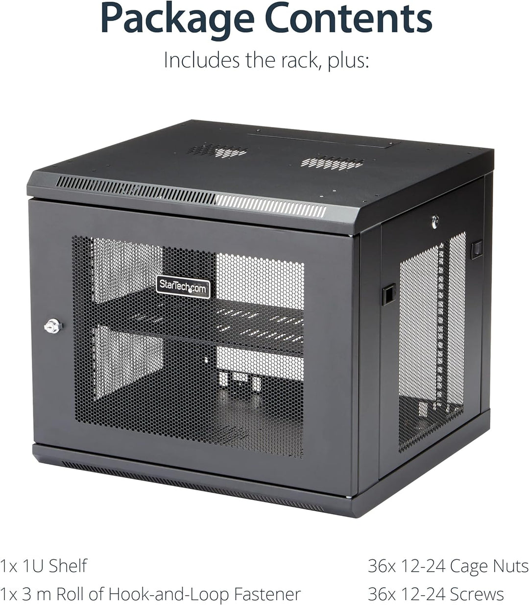 StarTech.com 9HE Wandmontage Serverschrank/Rack - 4 Pfosten Einstellbare Tiefe (5 bis 48 cm) Netzwer