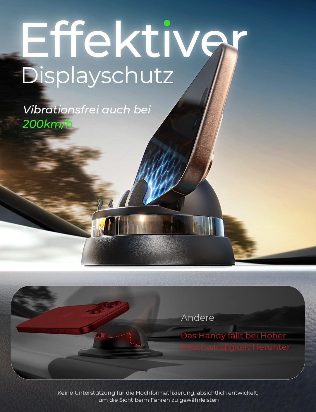 LISEN Handyhalterung Auto Handyhalterung 360° [ 2024 Einfach zu Benutzen ] Handy Halterung Auto Arma