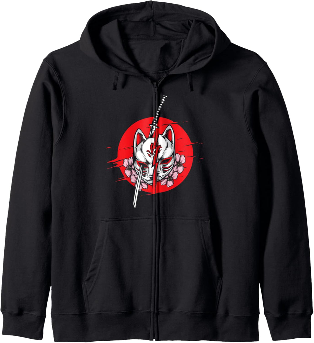 Japan Anime Maske Kitsune Style Samurai Kapuzenjacke