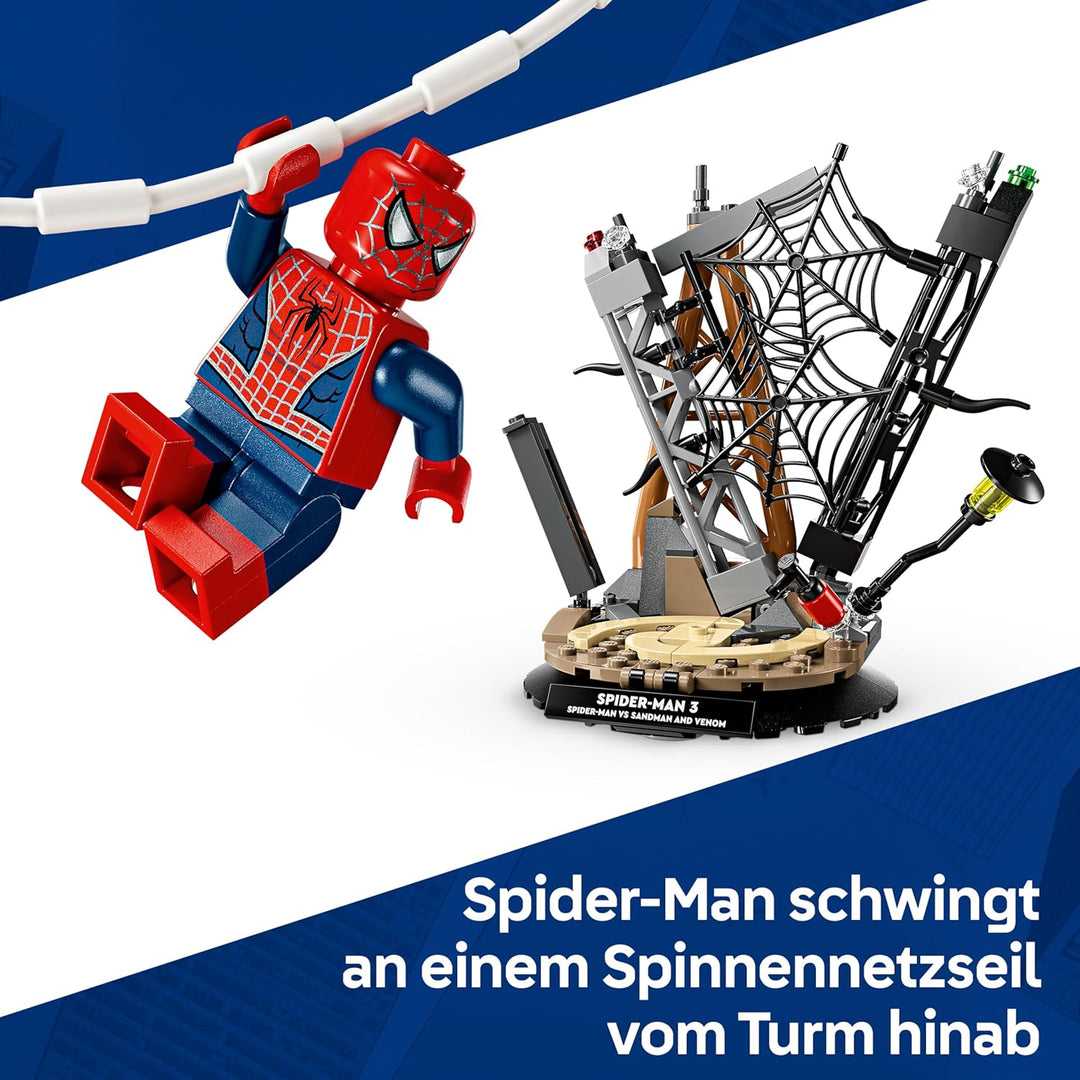 LEGO | Marvel Grosser Showdown: Spider-Man vs. Sandman - Spiderman Spielzeug mit 3 Minifiguren - Spi