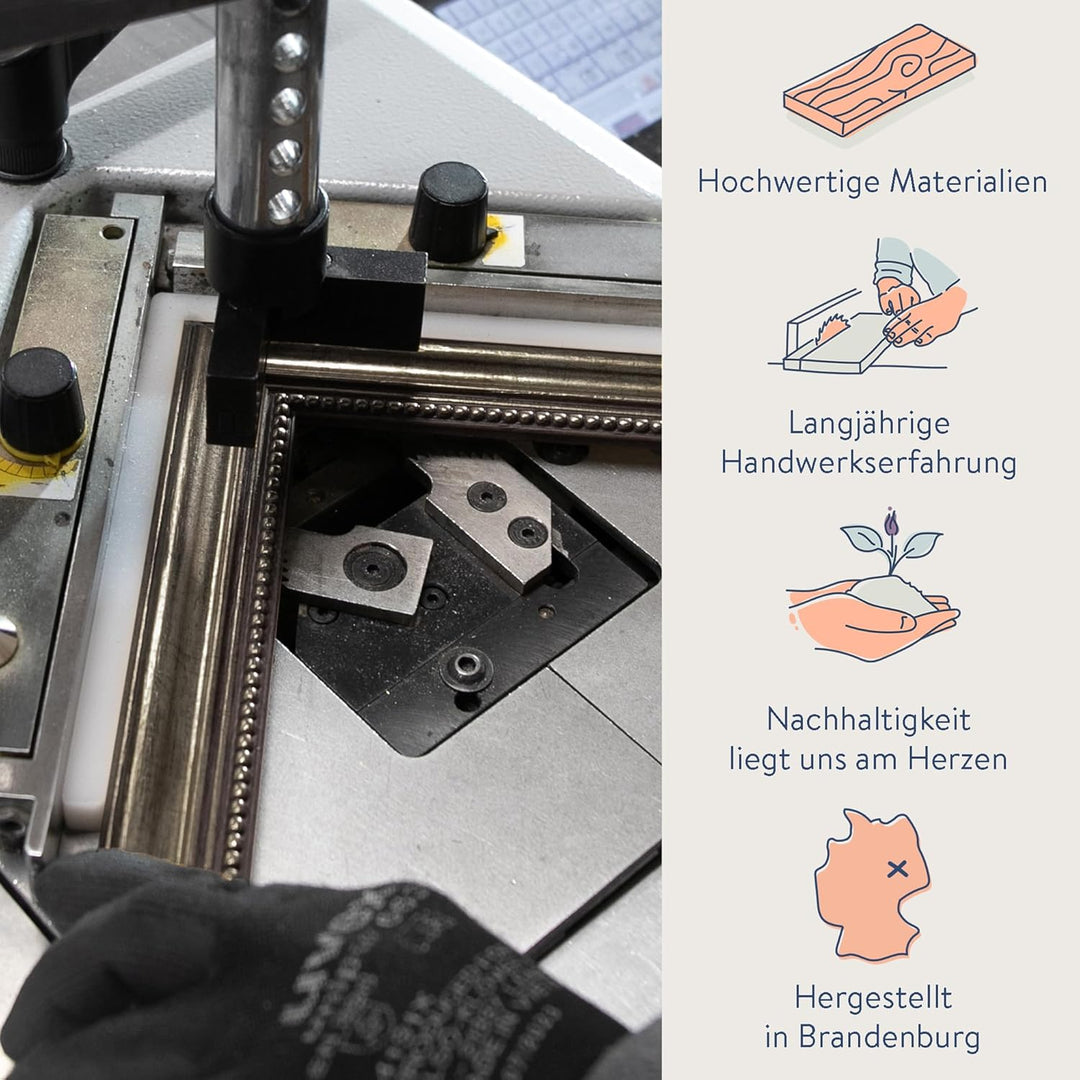 WANDStyle Bilderrahmen Antik 30x42cm DIN A3 I Farbe: Silber I Holzbilderrahmen I Fotorahmen I Silber