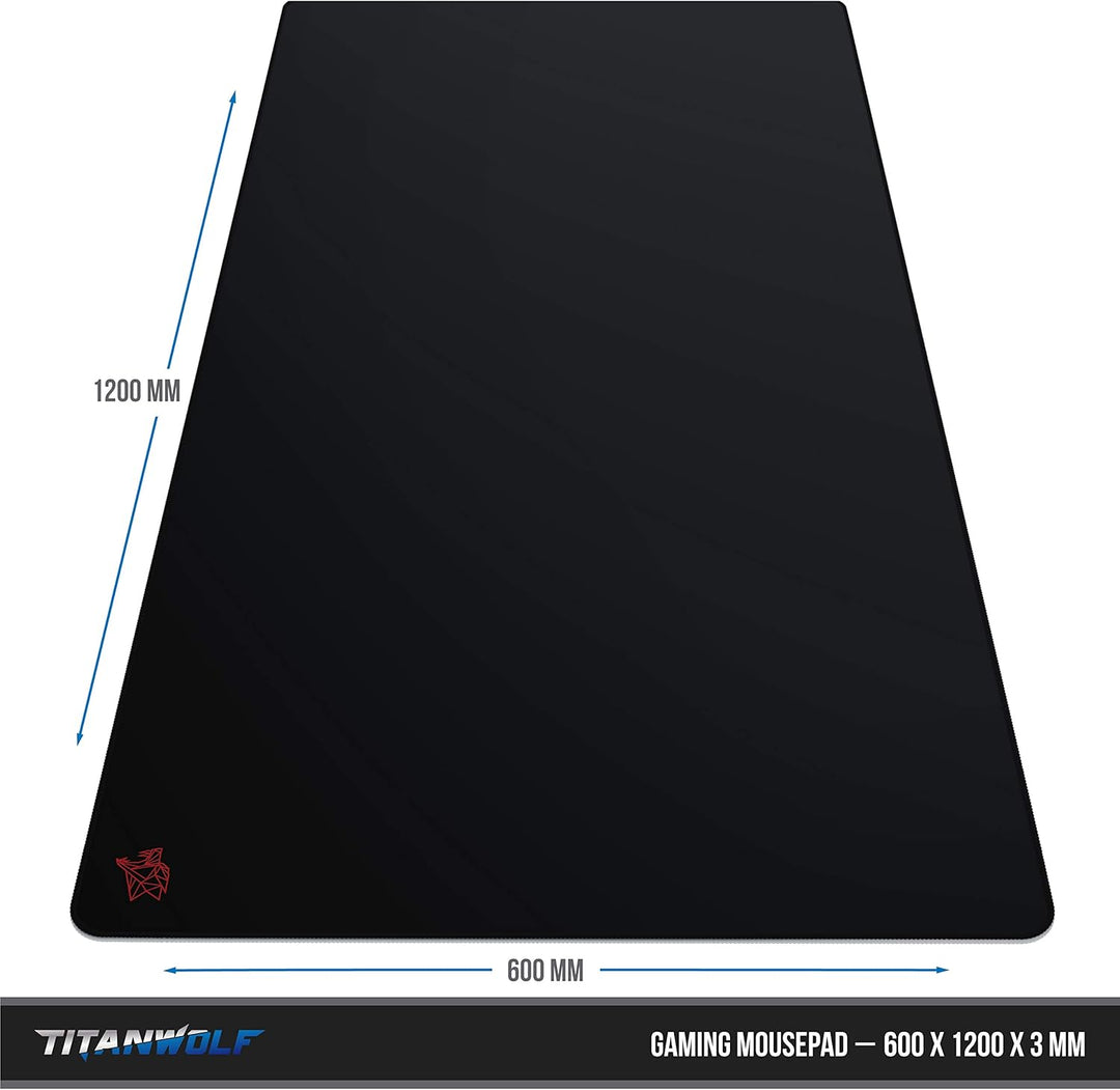 Titanwolf - Übergrösse Mauspad Gaming Titanwolf 1200x600mm XXXL Mousepad gross mit Motiv Tischunterl